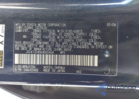 2006 Scion Xb from USA, damaged, VIN JTLKT324064065468